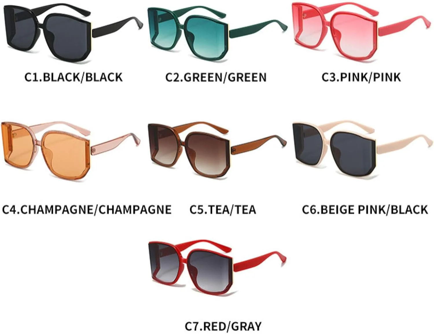 

Солнцезащитные очки с защитой от УФ-излучения UV400 | Крупная оправа | Для женщин и мужчин | Для занятий спортом на открытом воздухе и вождения DSVIGF, C1blackgray