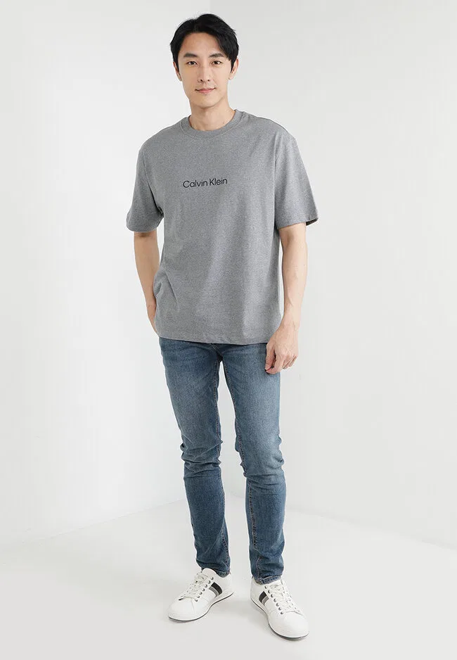 Футболка с логотипом, свободный крой, Calvin Klein Jeans, серый — фото 4