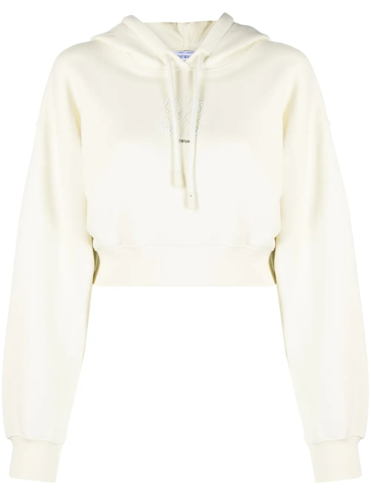 

Off-White укороченное худи с искусственным жемчугом, белый