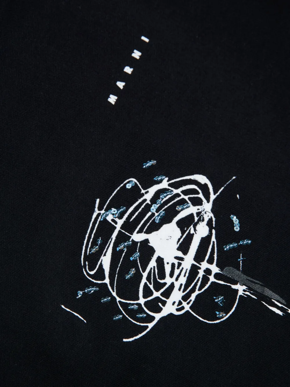 Толстовка с графичным принтом Marni Kids, черный — фото 4
