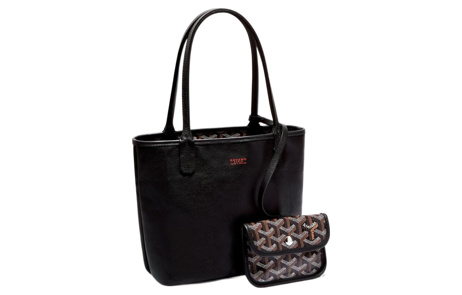 

GOYARD Сумка тоут мини женская с комбинацией холста и кожи, Black