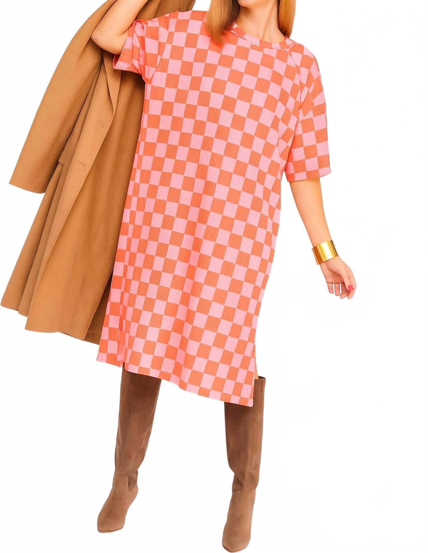 

SHANNALEE Кафтан SLC Checkmate оранжевого цвета