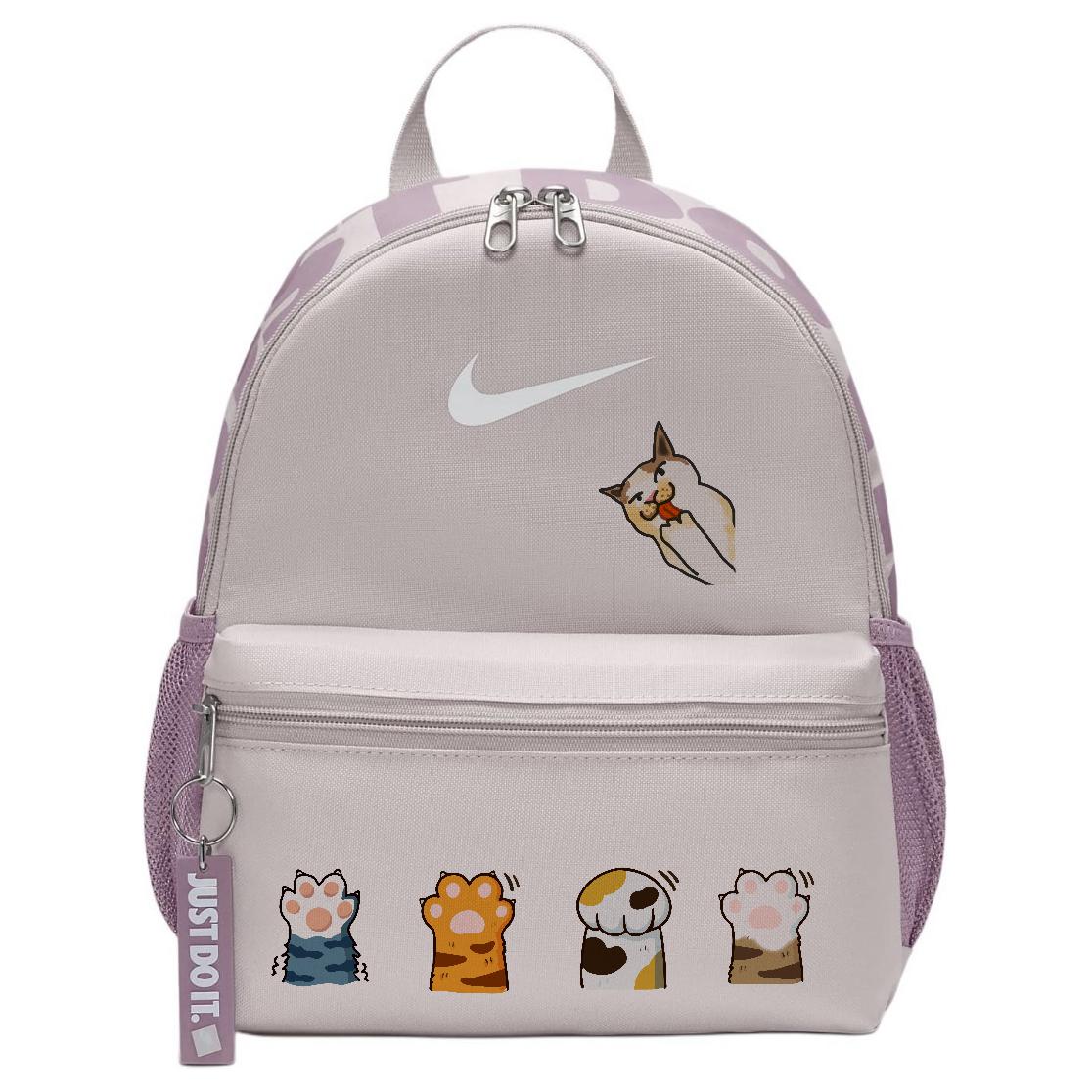 

Nike Тканевый рюкзак женский серый фиолетовый красный, Cute Cat Paw