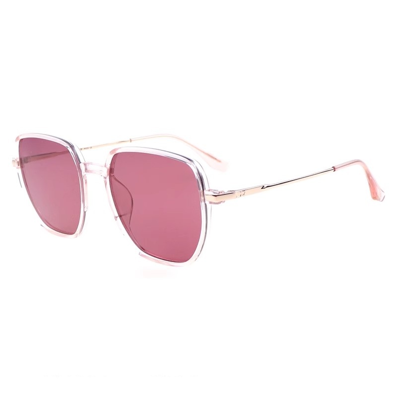

MUZU Пластиковые солнцезащитные очки TR90 нестандартной формы унисекс, Transparent Pink Frame with Pink Lens