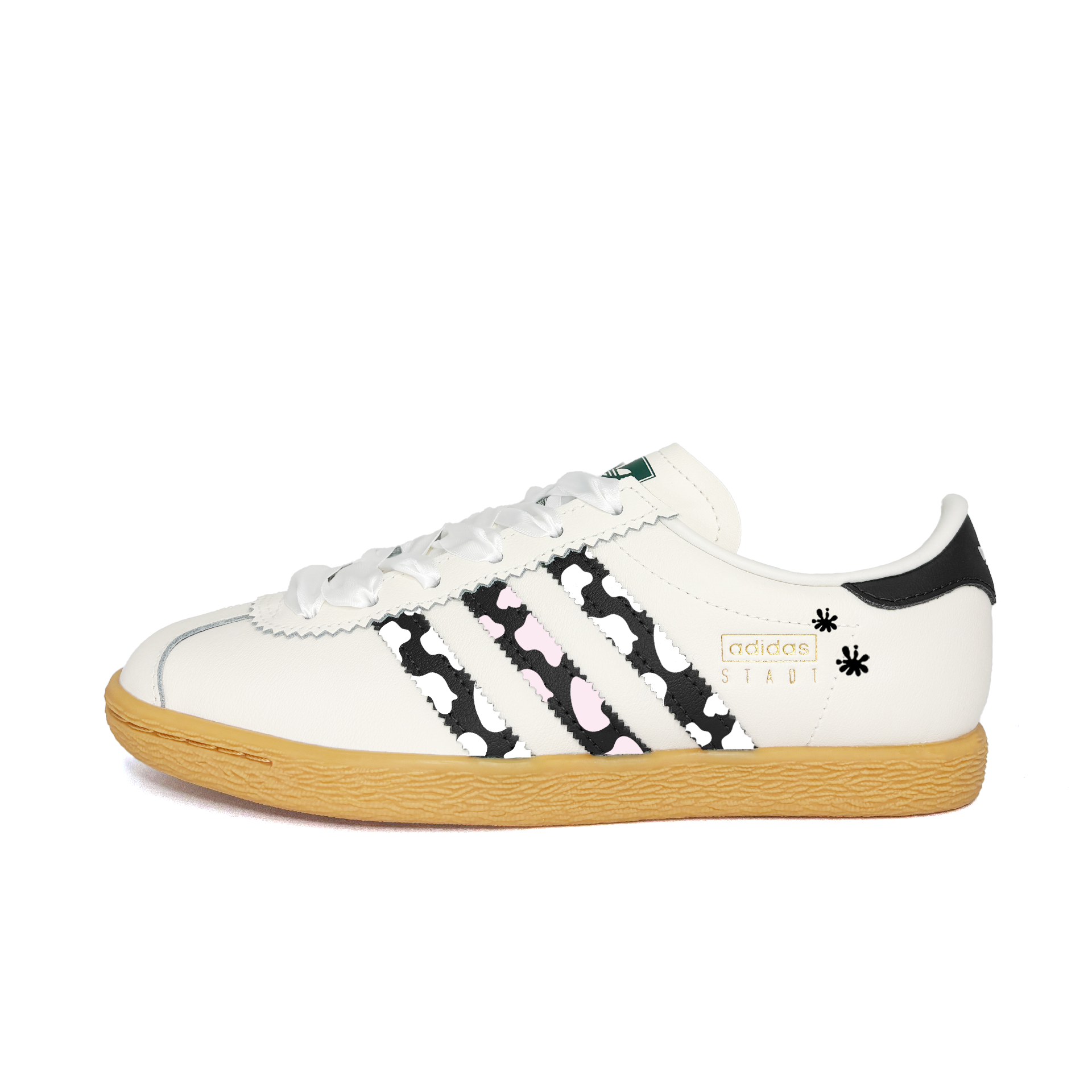 

Adidas Originals Stadt Pink Spot Milk Puff Abrasion Resistant Low top German Army Trainers Unisex Pink Black