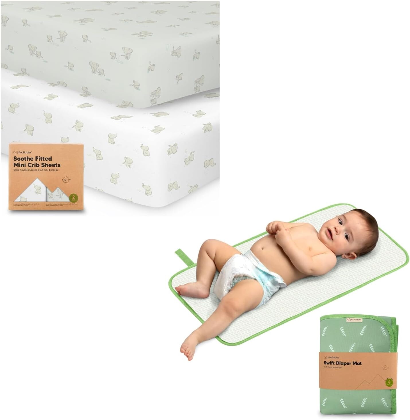 

Kea 2 упаковки мини-простыней для кроватки для младенцев KeaBabies