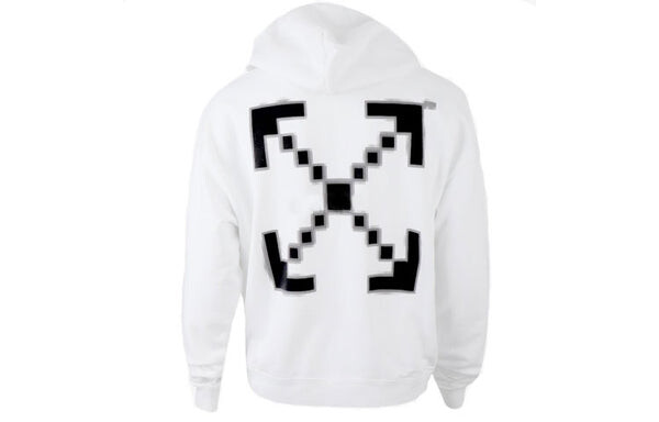 Толстовка men's printed logo arrow hooded long sleeves white Off-White, белый — фото 2