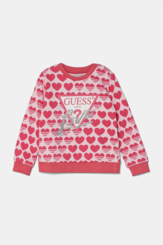 

Детская хлопковая толстовка Guess, розовый