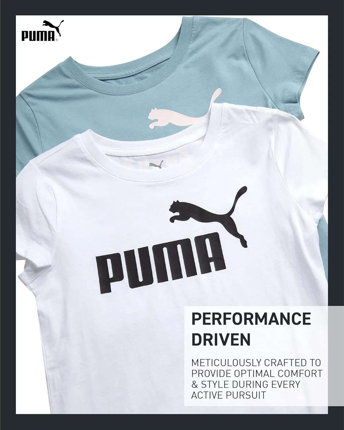 Футболки детские, 2 шт, PUMA, Seafoam/White — фото 4
