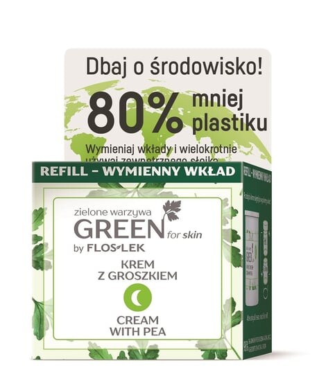 

Ночной крем с горошком - питательный ЗАПРАВКА - запас 50мл Flos Lek Green for Skin, FLOS-LEK