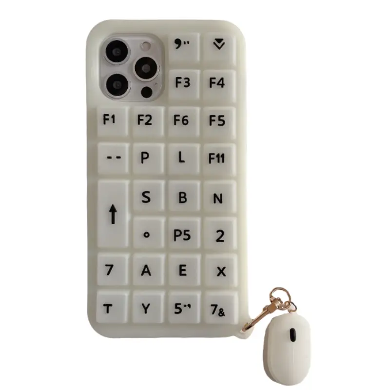 

Чехол для телефона Povatine, White keyboard pinching with mouse pendant