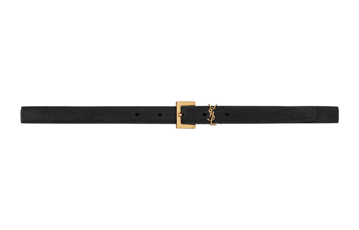 Ремень кожаный Saint Laurent женский, черный