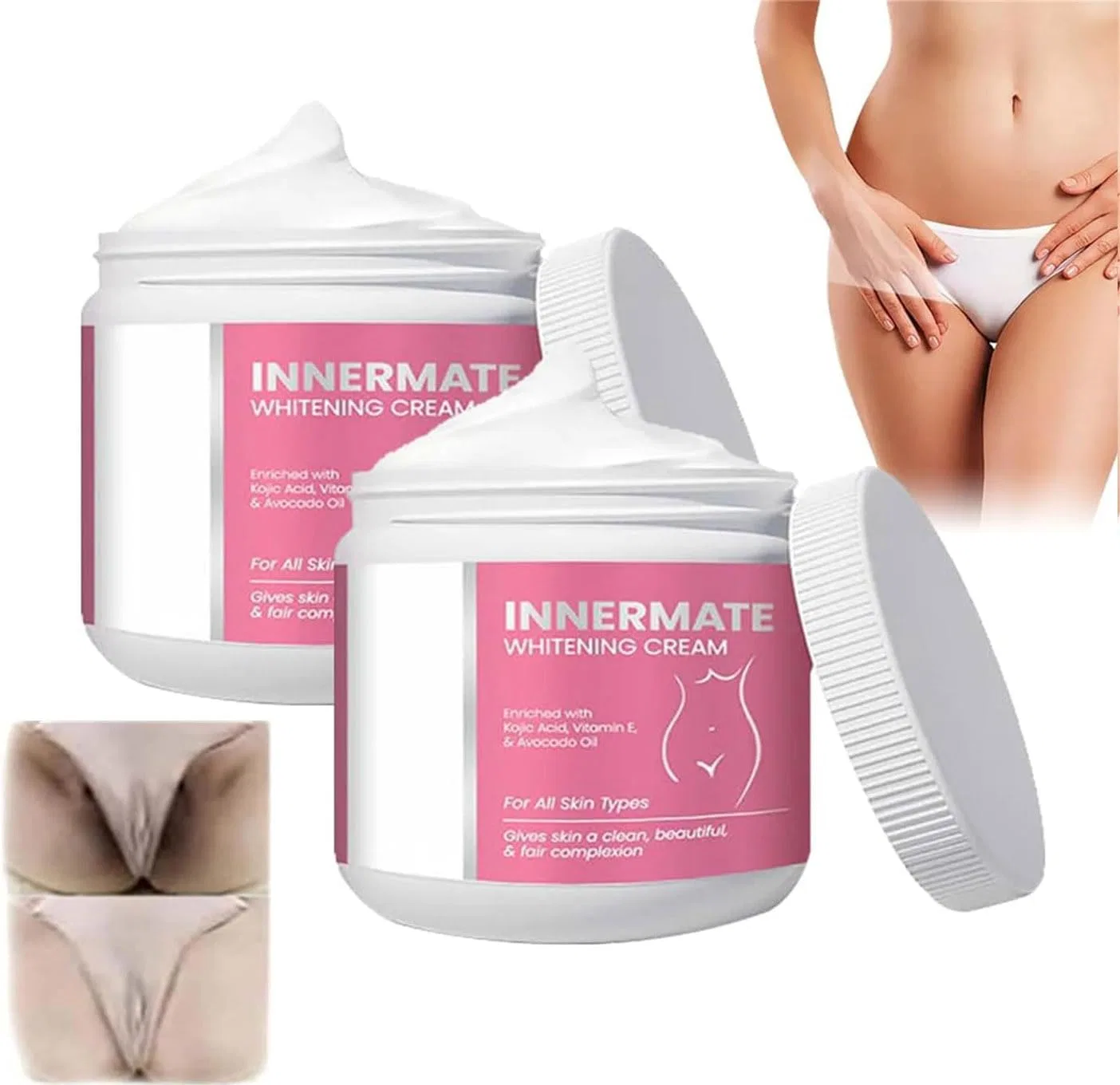 Отбеливающий крем InnerMate для тела Caduola, 2Pcs