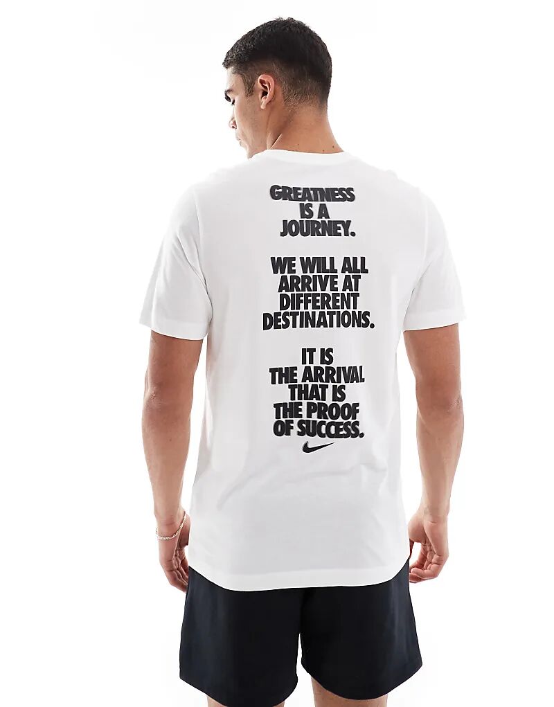 

Nike Training – Dri-FIT – Футболка белого цвета с надписью на спине
