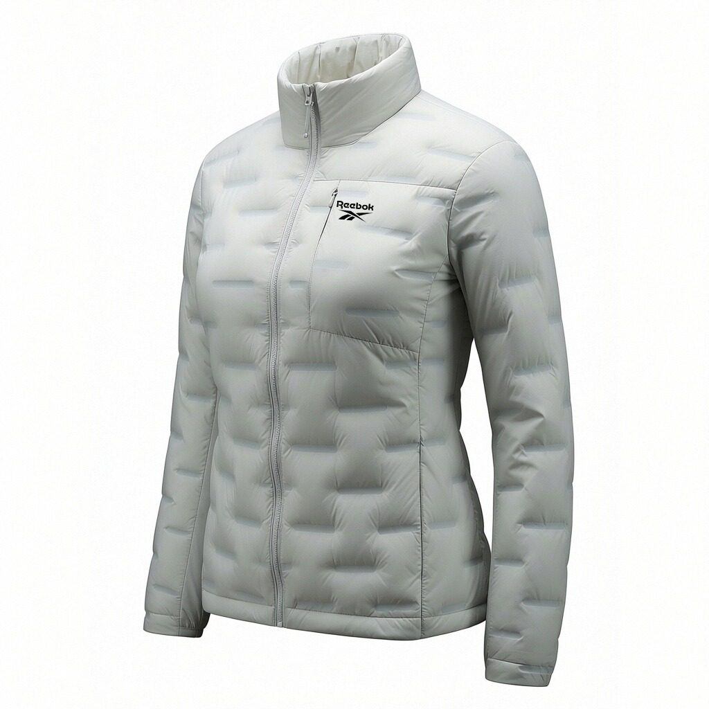 

Пуховик Unisex со стойкой, легкий, стеганый Reebok, светло серый