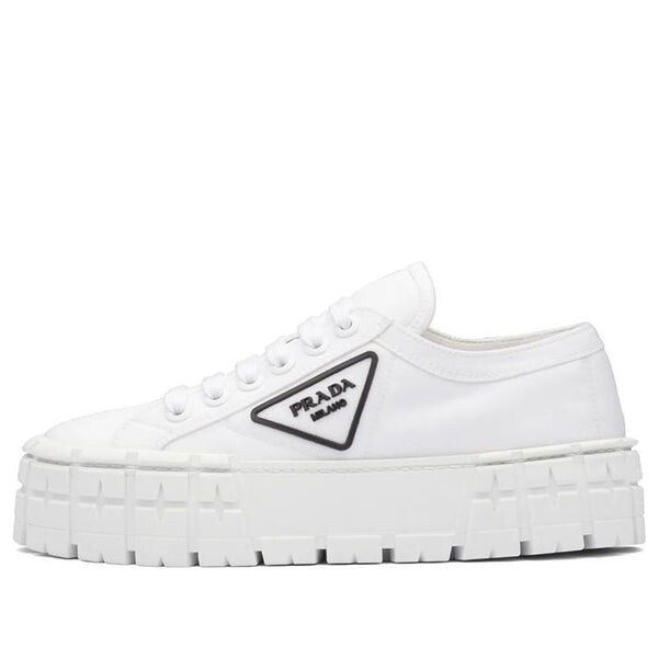 Кроссовки double wheel re-nylon gabardine sneakers 'white' Prada, белый