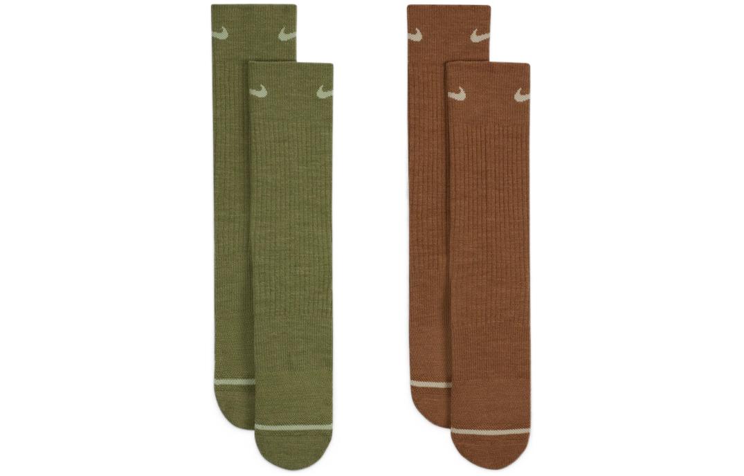Унисекс носки Nike до середины икры, 2 пары (Зелёный Outdoor+Жёлтый Rattan) — фото 2
