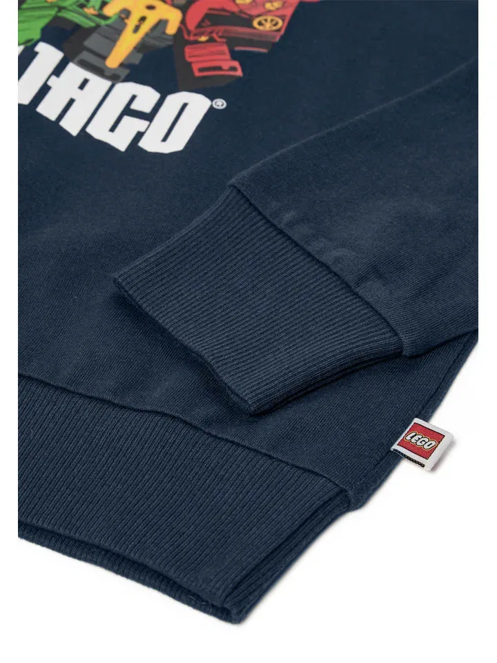Капуzenpullover из хлопка LEGO, темно-синий — фото 4