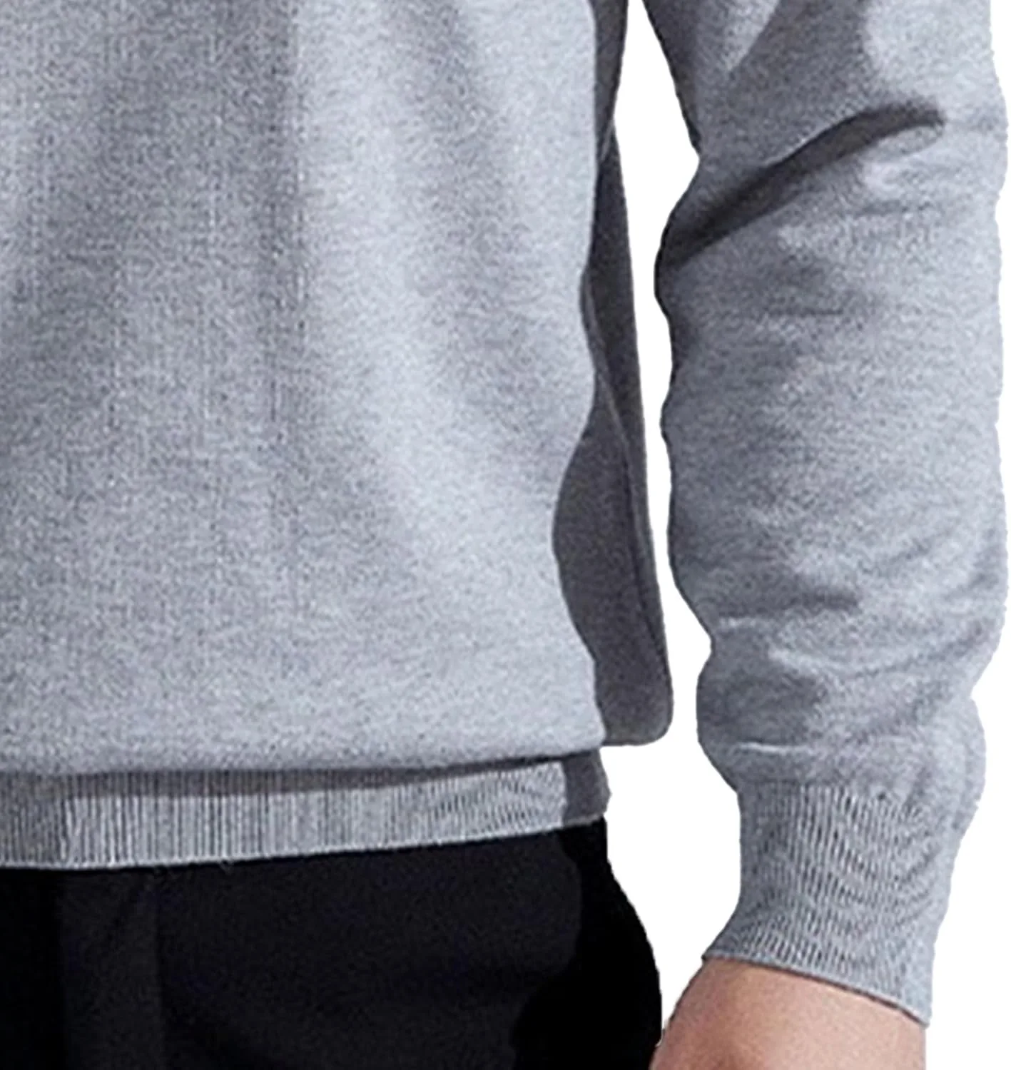 Мужской укороченный свитер V-образным вырезом Slim Fit — фото 3