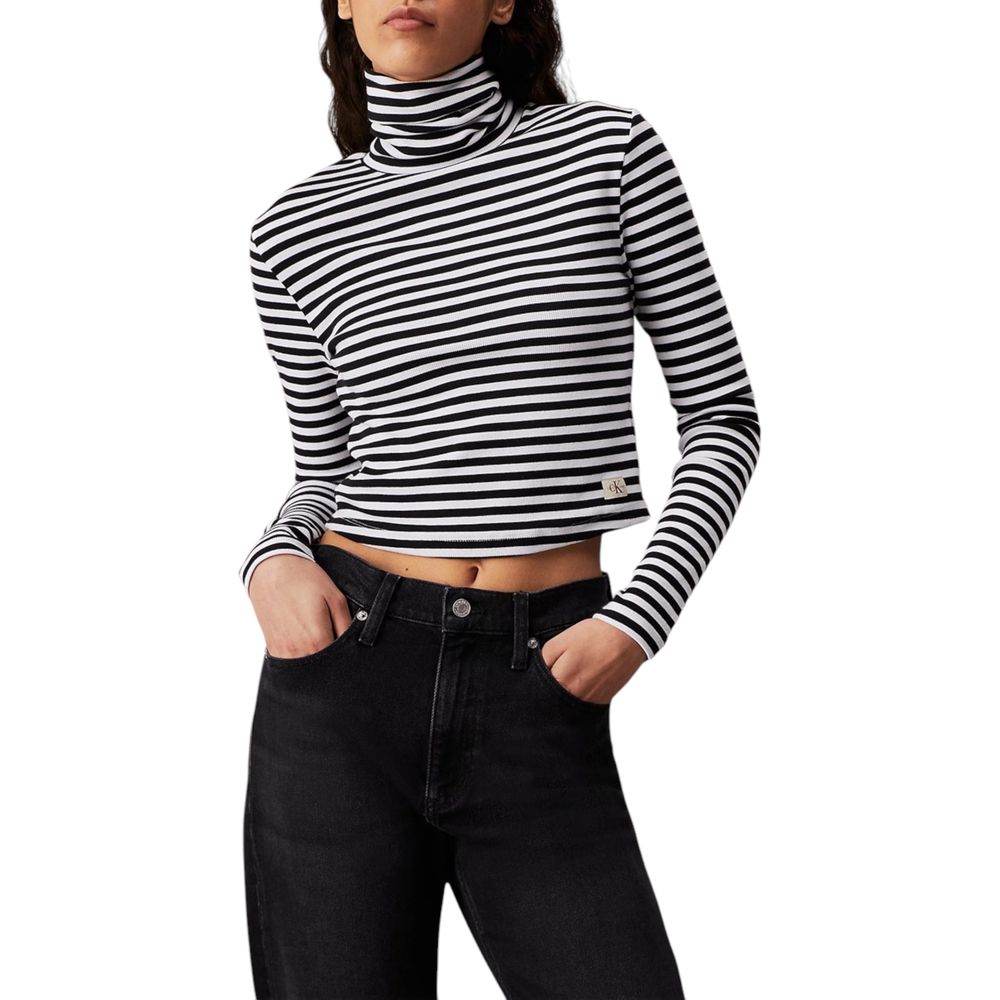 

Черно-белые хлопковые топы и футболки Calvin Klein Jeans