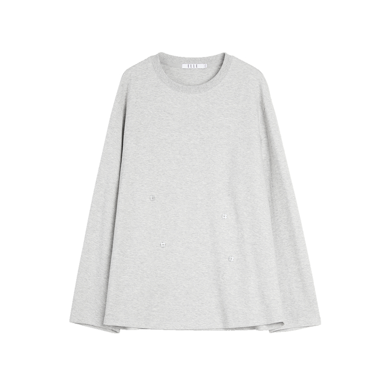 

Футболка женская с круглым вырезом, тонкая, прямого кроя ELLE, светло-серый