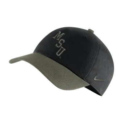 

Бейсболка Nike Michigan State Heritage86 College Hat, цвет Black/Medium Olive