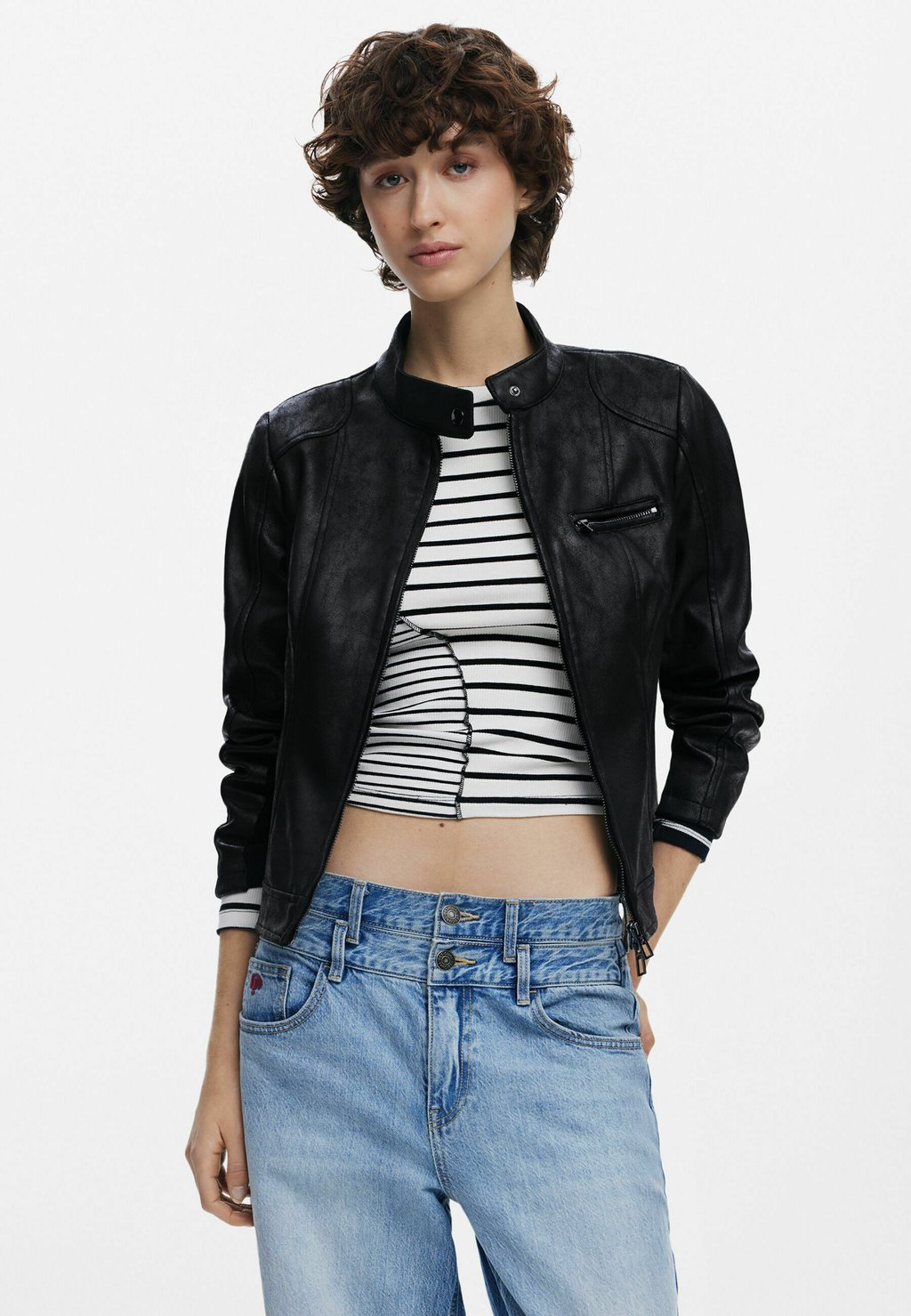 

Куртка из искусственной кожи Desigual, черный