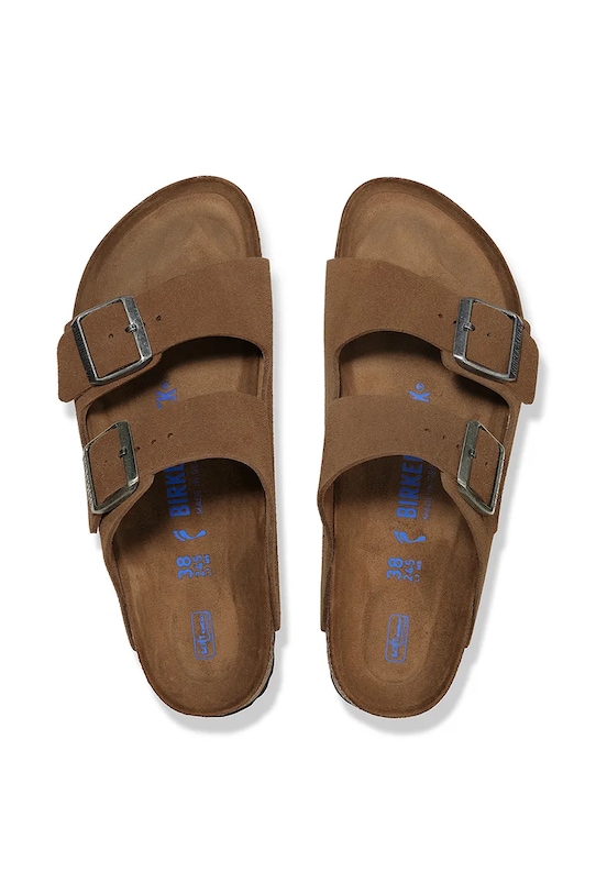 Замшевые шлепанцы Arizona Birkenstock, коричневый — фото 3