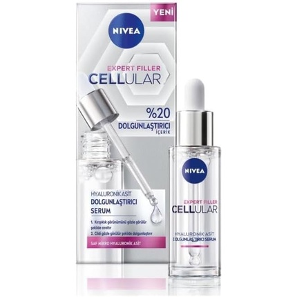 

NIVEA Cellular Expert Filler Plumping Гиалуроновая сыворотка 30 мл Легкая, быстро впитывающаяся, нелипкая, против морщин с 20% Hydra Elixir