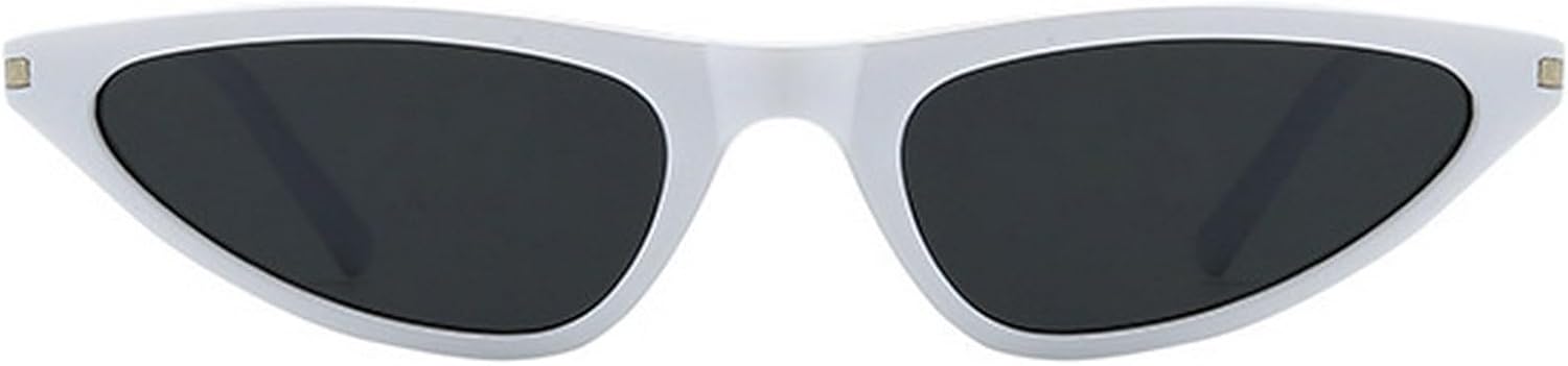 

Ретро винтажные солнцезащитные очки «кошачий глаз» для женщин и мужчин, узкие солнцезащитные очки «кошачий глаз», модные треугольные солнцезащитные очки 2025 года mincl, White Black