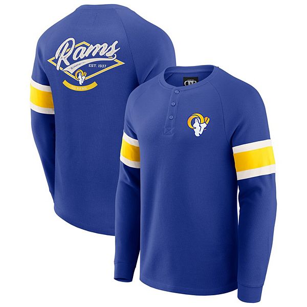 

Мужская футболка-поло с длинным рукавом реглан waffle-knit royal los angeles rams Darius Rucker Collection By Fanatics
