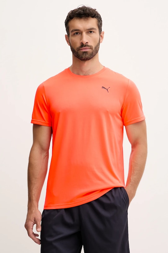 

Основная футболка с изображением кошки, однотонная, для тренировок. Puma, оранжевый