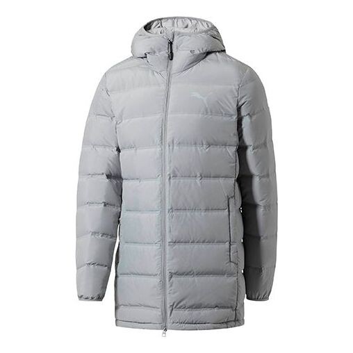 

Куртка active medium long down jacket 'grey white' Puma, серый