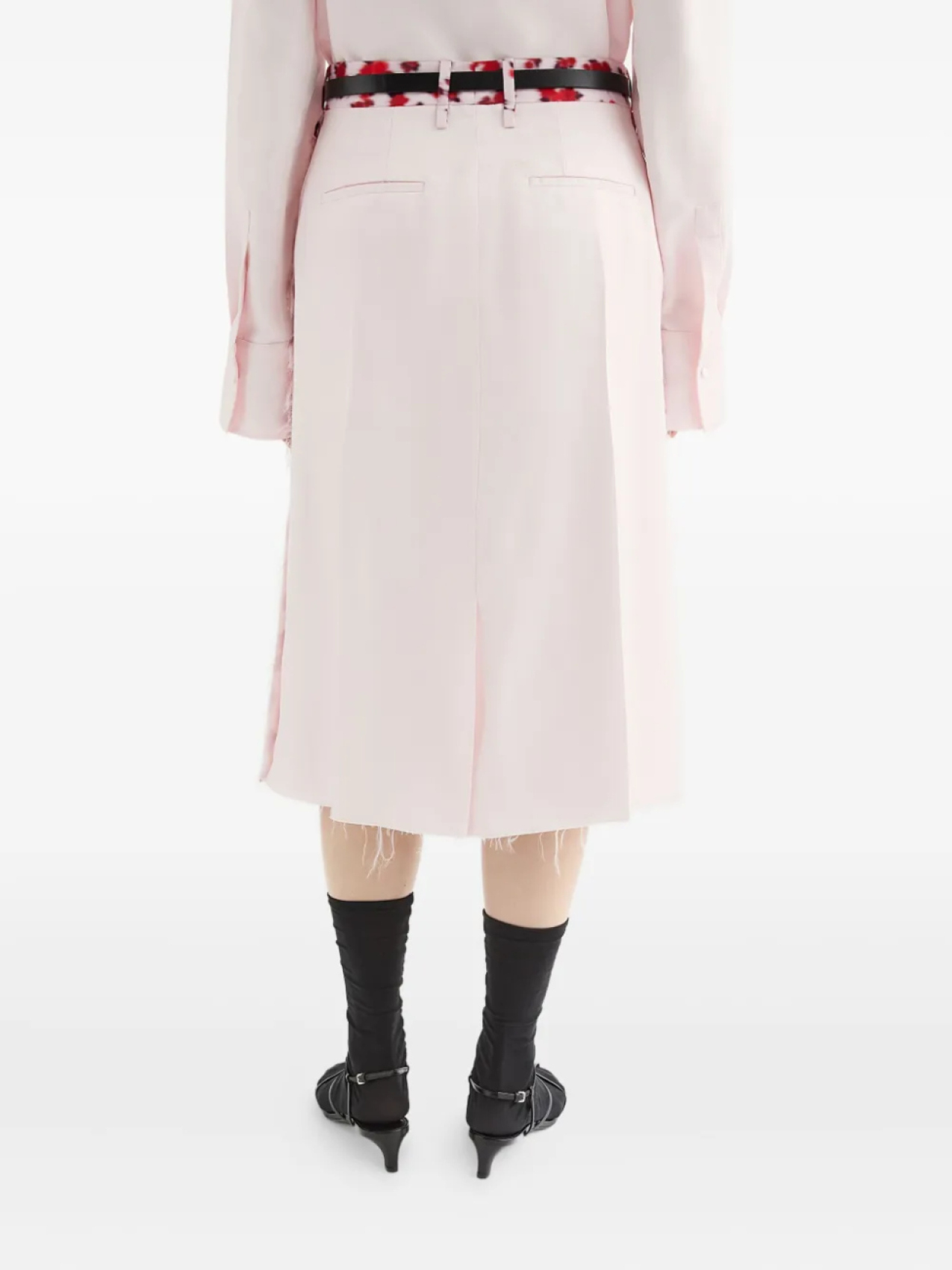 Jil Sander юбка миди с цветочным принтом, розовый — фото 4