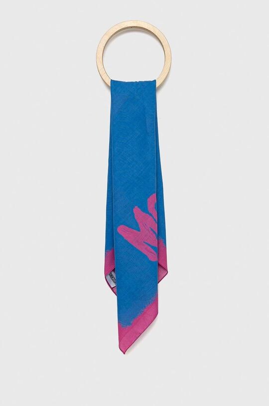 

Хлопковый шарф Moschino, синий