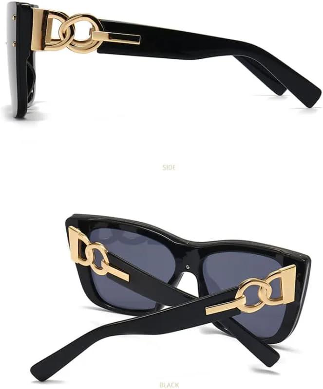 

Женские солнцезащитные очки в винтажном стиле, увеличенного размера, с защитой от ультрафиолета UV400, для вечеринок, для путешествий LANGSER, Black Gray Yellow