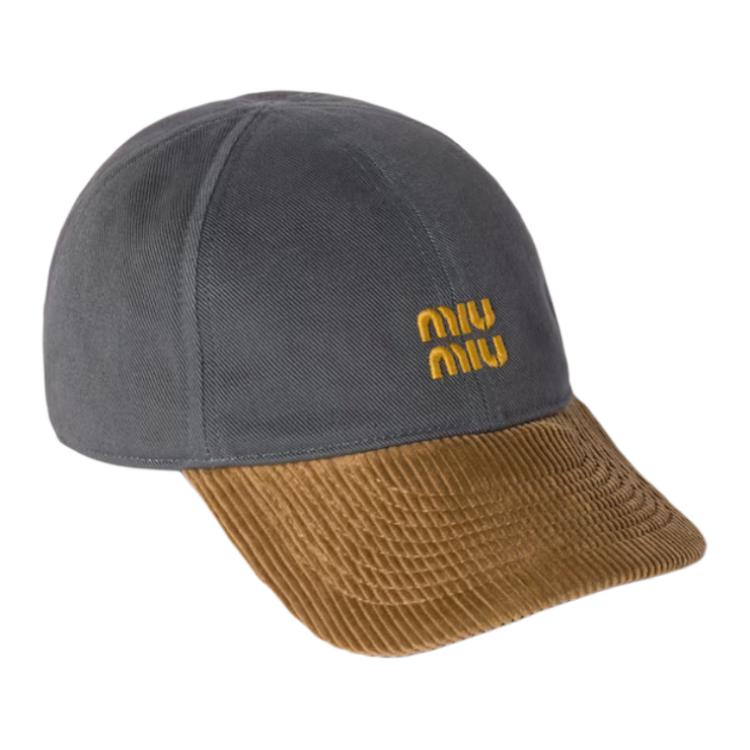 

MIU MIU Хлопковая бейсболка, Gray