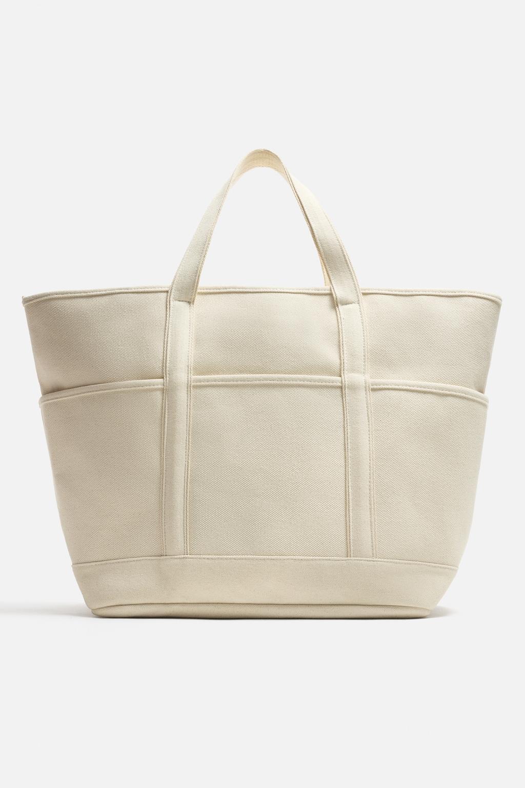 

Тканевая сумка для покупок ZARA, цвет Ecru White, Белый, Тканевая сумка для покупок ZARA, цвет Ecru White
