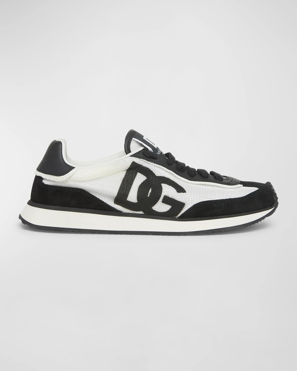 Кроссовки DG Runner из смешанной кожи Dolce&Gabbana, цвет White Black