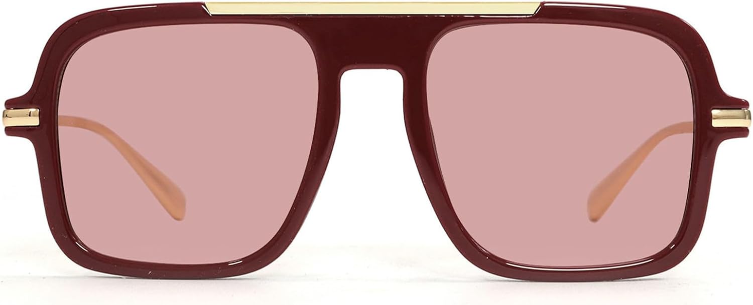 

Солнцезащитные очки COTIA Fashion Square для женщин и мужчин, в стиле ретро, ​​классические, с металлической оправой, в стиле панк, с индивидуальным дизайном, очки-пилот, Wine Red