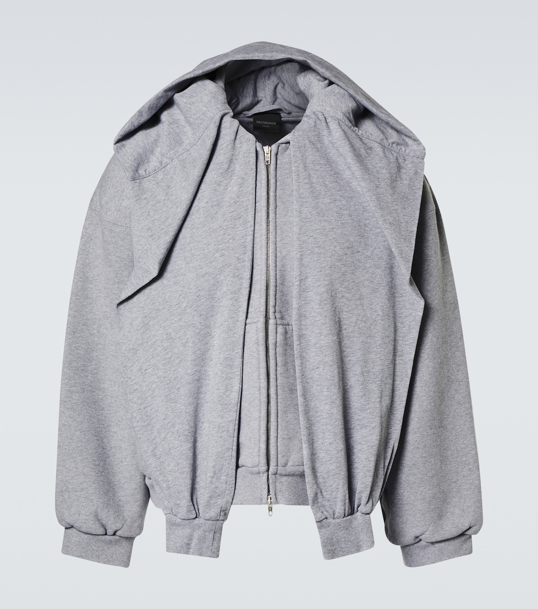 

Худи Incognito из деконструированного хлопкового джерси Balenciaga, Heather Grey