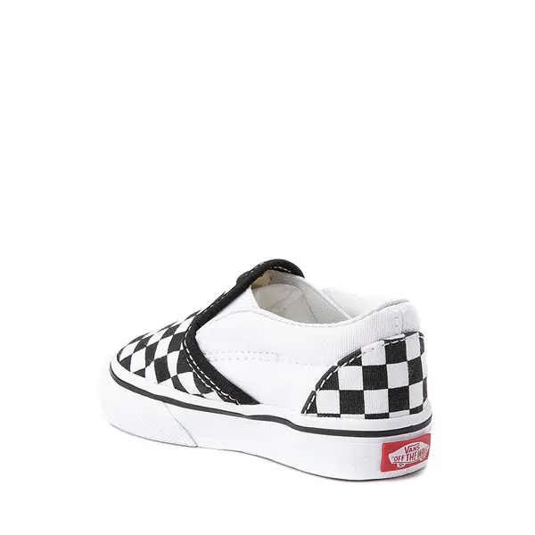 Слипоны для скейтбординга Vans без шнуровки в шахматном порядке — для малышей, черно-белый — фото 2