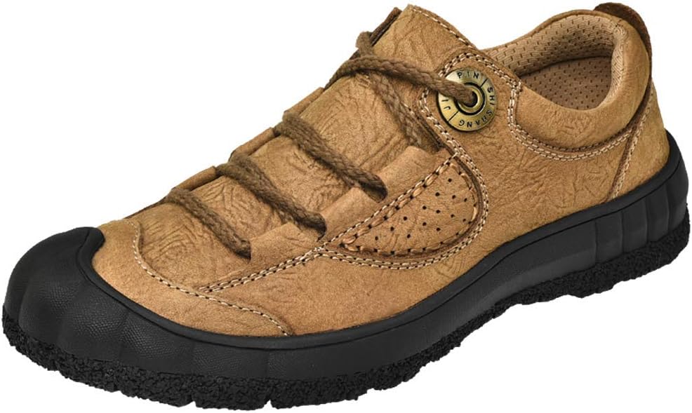 

Мужские кожаные кроссовки CHICLOVEY с защитой от ударов и высокой сцепкой для походов и приключенческих троп, хаки