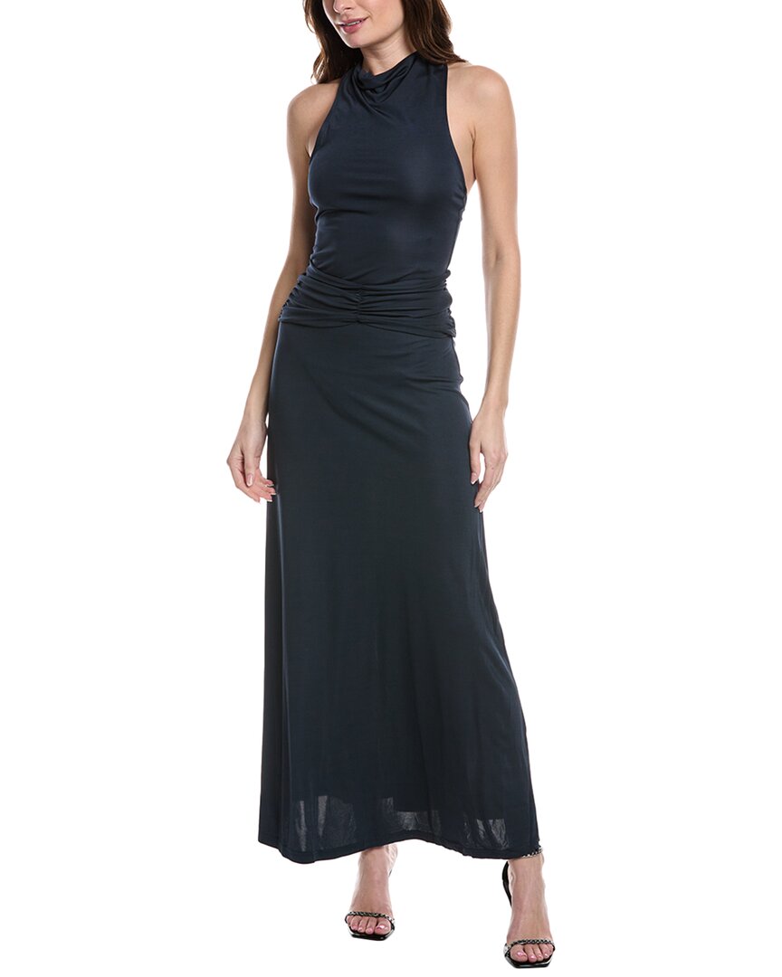 

Платье миди в полоску и однотонное крое Solid & Striped, синий