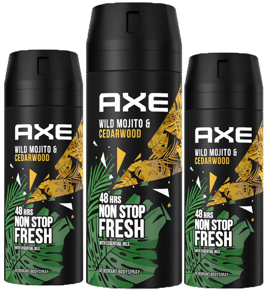 

Axe, Wild Green Mojito & Cedarwood, аэрозольный дезодорант, 3x150 мл