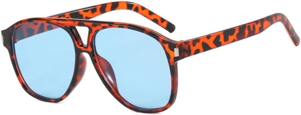 

Солнцезащитные очки в крупной оправе для женщин и мужчин, роскошные дизайнерские винтажные солнцезащитные очки, популярные панк-очки для активного отдыха с заклепками, очки с защитой от УФ-излучения UV400 SZVVBKK, Leopard Blue