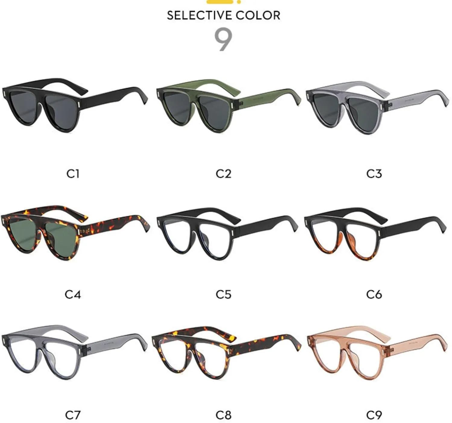 

Винтажные солнцезащитные очки-пилот с плоской верхней частью для мужчин, модные защитные очки UV400 для женщин, трендовые панк-солнцезащитные очки willochra, C2