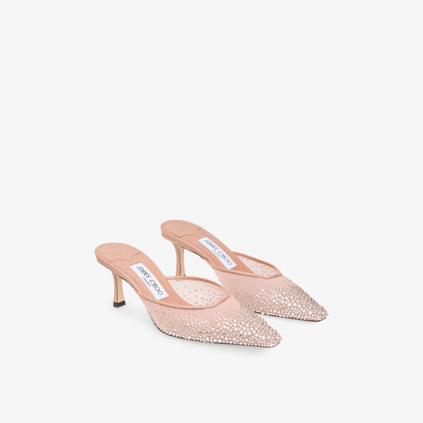 Мюли Jimmy Choo на каблуке с кристаллами и сетчатой отделкой, мультиколор — фото 3