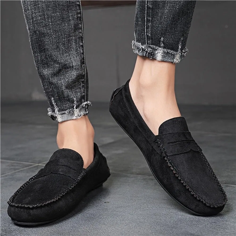 Лоферы замшевые мужские Classic Suede Loafers, желтый UOPYNE — фото 3