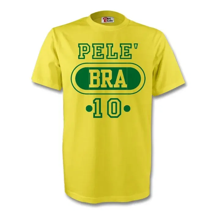 Футболка детская Pele Bra, Бразилия Brazil, желтый